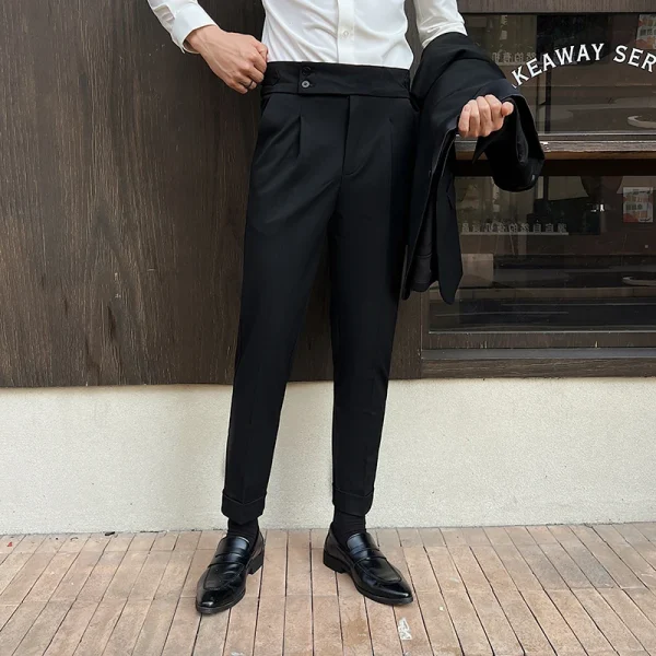 High Waist Formal Trousers for Business, Office, and Professional Events: Slim-Fit Dress Pants with Belt, Made of Premium Comfort Fabric - Image 2