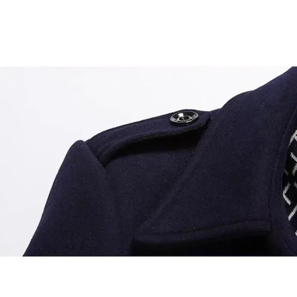 New Style Long Scarf Collar Cotton-Padded Thick Warm Woolen Coat for Men's Trench Coat Overcoat for Winter - Image 6