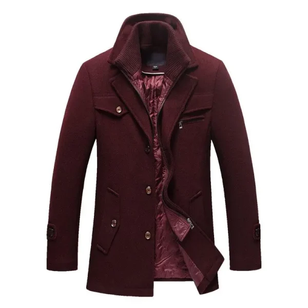 Men's Casual Warm Outerwear Jacket & Coat, New Winter Wool Slim Fit Jackets, Men's Pea Coat - Image 2