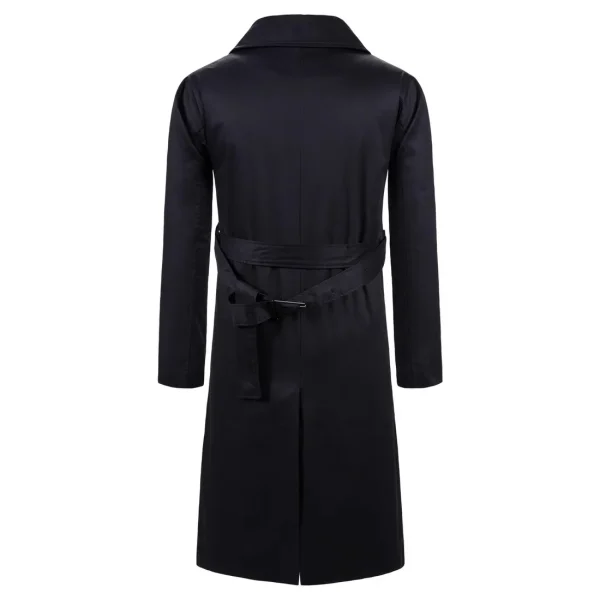 Male Smart Casual Single-Breastered Outwear Long Trench Men's Cotton Solid Turn-down Collar Windbreaker Coats in the Autumn England Style - Image 3