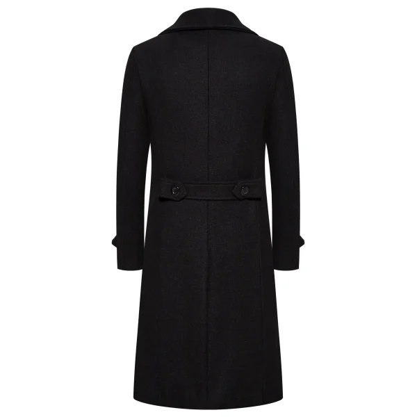 Fall Turn Down Collar Slim Fit Windbreaker Men's Outwear Spring Long Woolen Coats Fashion Double Breasted Trench Coats - Image 4
