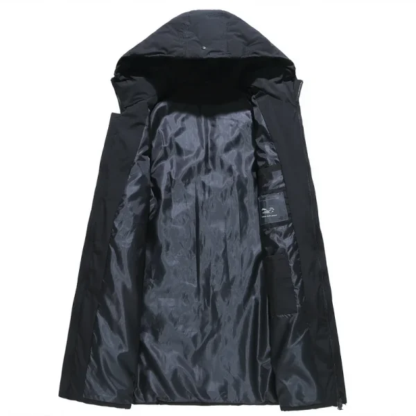 Winter Casual Long Parkas for Men: Coats with Multiple Pockets, Outdoor Fashion, Thick, Warm, Hooded, and Windproof - Image 3
