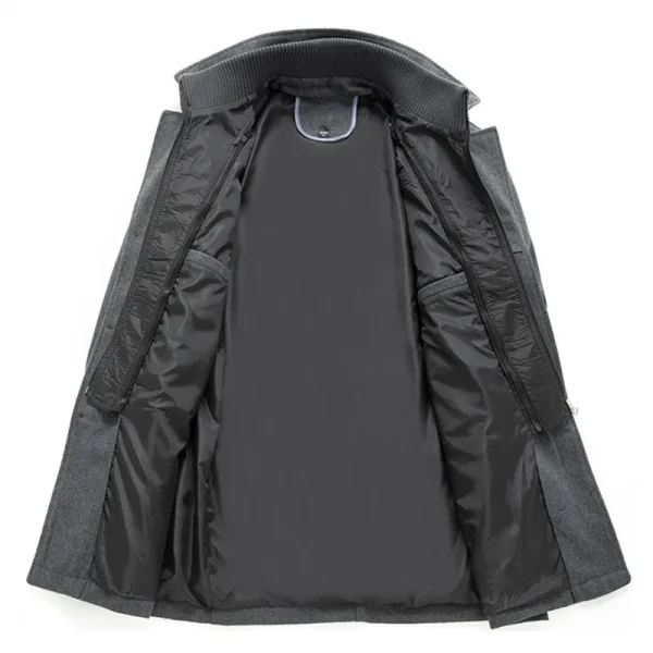Premium Fall/Winter Coats for Men's Business Casual, Turn-down Collar, Trench, and Warm Wool Coats in Plus Size - Image 4