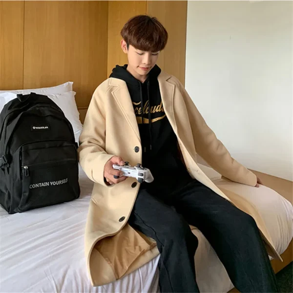 2025 Men's Japanese Streetwear Jackets, Korean Fashion Winter Jackets, Wool Coats, and Oversized Harajuku Overcoats - Image 4