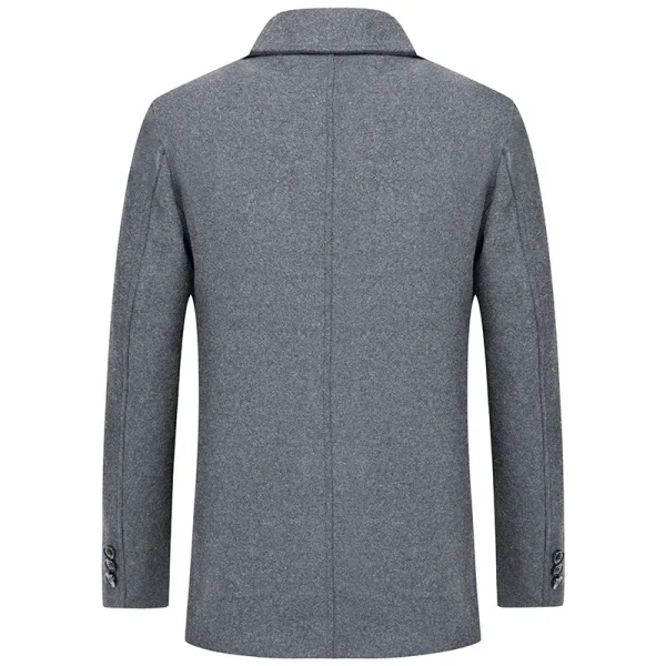 New Men's Cashmere Trench Coats, Warm Winter Fleece Coats, and High-Quality Solid Men's Business Casual Wool Outwear - Image 2