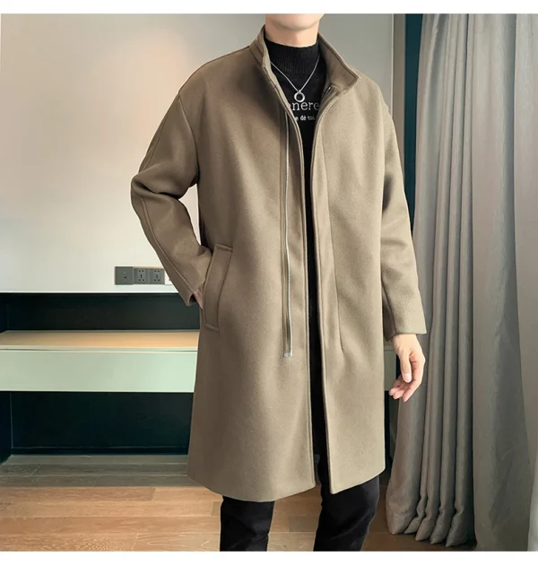 Fashion Korean Men's Jackets and Outerwear 2025 Autumn Winter Men Long Coat Windbreaker Casual Loose Solid Color Trench Men - Image 11