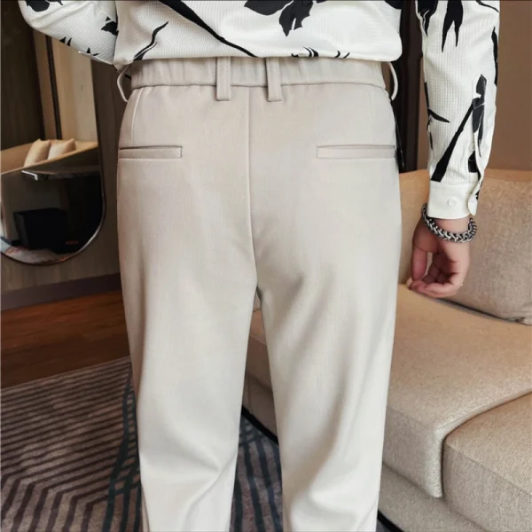 Men's business and casual trousers made of thickened autumn and winter warm wool, perfect for everyday commuting. - Image 2