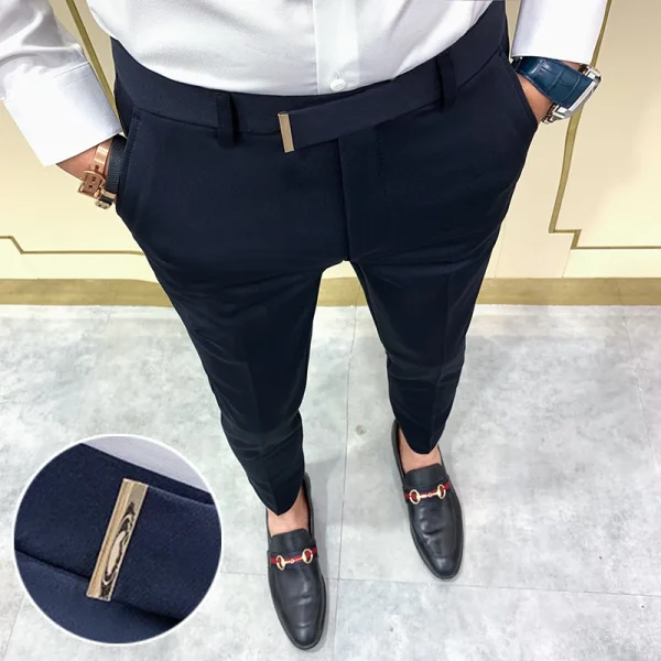 Formal Slim Fit Business Office Wedding Length Men's Casual Suit Pants in Solid Colors, Spring/Summer 2025 - Image 4