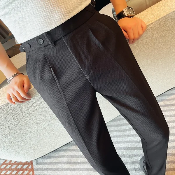 Fashionable Youth Dress Trousers, New Solid Color Versatile Slim-fit Trousers for Men, Naples Straight-leg Trousers - Image 3