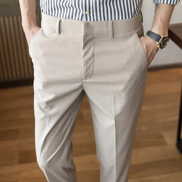 Premium Men's Long Pants for Spring/Summer 2025, Business Casual Everyday Formal Workwear, Slim Fit Straight Leg Pants