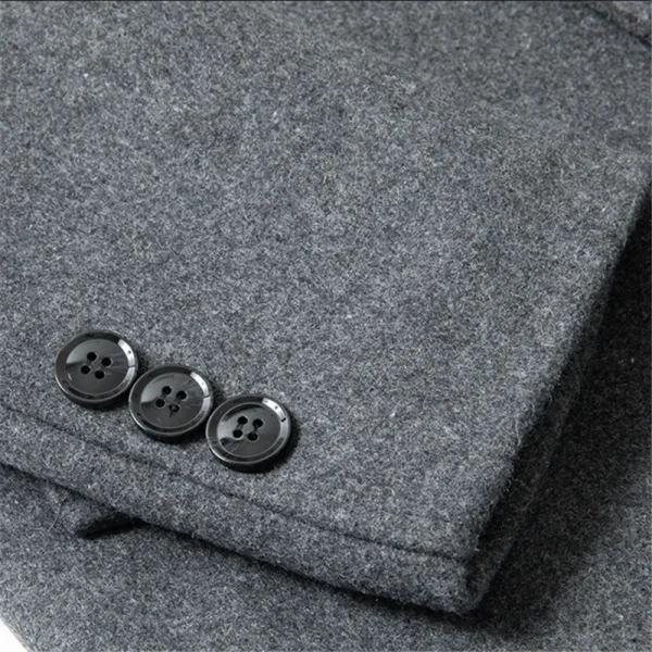 New Men's Cashmere Trench Coats, Warm Winter Fleece Coats, and High-Quality Solid Men's Business Casual Wool Outwear - Image 5