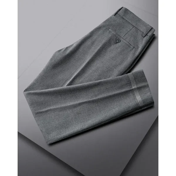 Premium Men's Long Pants for Spring/Summer 2025, Business Casual Everyday Formal Workwear, Slim Fit Straight Leg Pants - Image 4