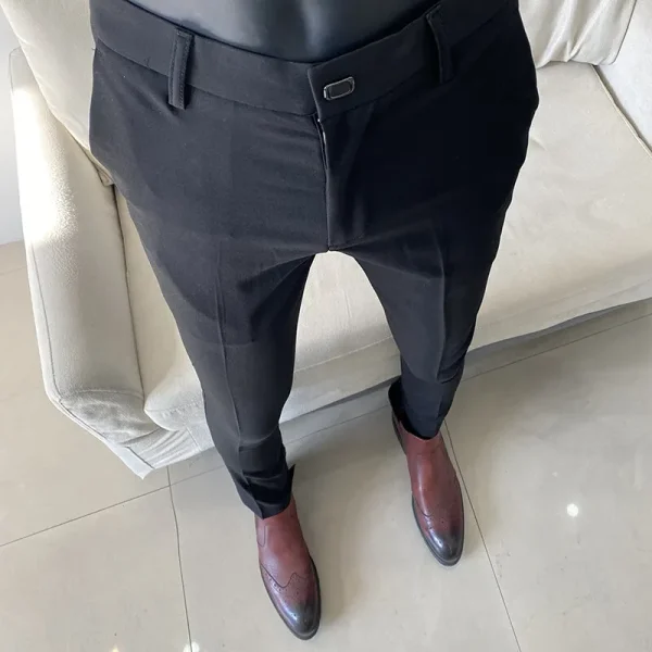 2025 Summer Fashion Slim Fit Solid Color Formal Business Social Office Length Men's Casual Suit Pants Men's Clothes - Image 2