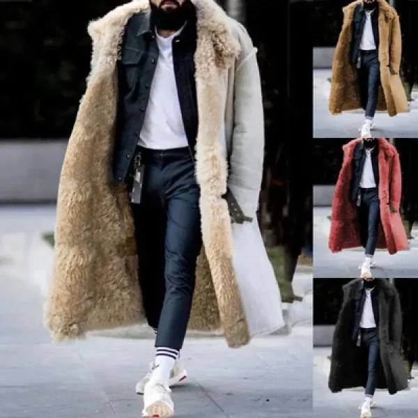 Solid Autumn/Winter Color with Long Sleeves, Frosted Velvet Lapel, and Thickened Overcoat to Overcome Cotton-Padded Cloth - Image 5