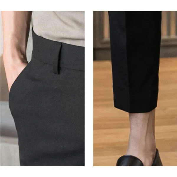 Premium Men's Long Pants for Spring/Summer 2025, Business Casual Everyday Formal Workwear, Slim Fit Straight Leg Pants - Image 5