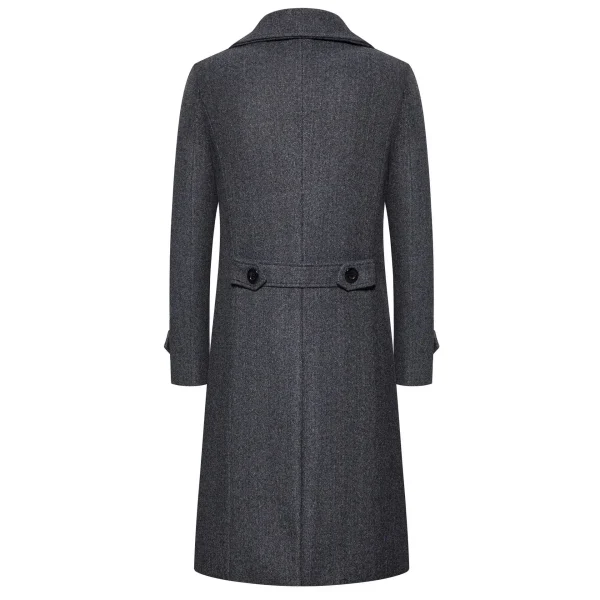 Fall Turn Down Collar Slim Fit Windbreaker Men's Outwear Spring Long Woolen Coats Fashion Double Breasted Trench Coats - Image 2