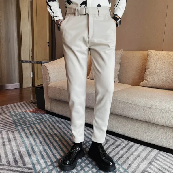 Men's business and casual trousers made of thickened autumn and winter warm wool, perfect for everyday commuting. - Image 4