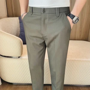 Men's New Tapered Pants, Business Formal Wear, Fashion and Young Casual Pants, Non-Ironing All-Matching