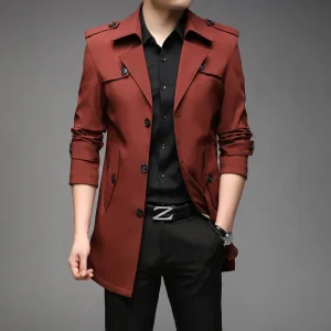 Men's Casual Outerwear Jackets, Windbreaker Brand, Long Trench Coats, and New Spring Fashion England Style Clothing 2025