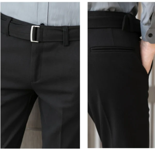 Business Casual in Solid Colors Men's Solid Color Wool Trousers for a Thick and Cozy Everyday Commute in the Fall and Winter of 2025 - Image 5