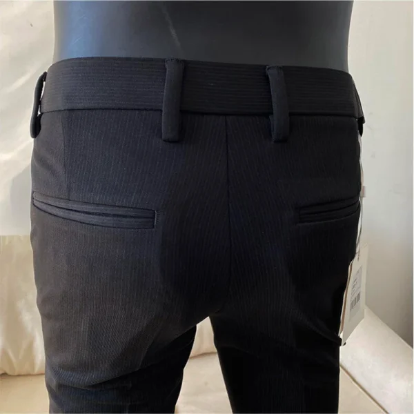 2025 Spring Fashion Striped Suit Pants for Men Korean Stylish Slim-Fit Tight Trousers for Men's Social Casual, Business, and Office Wear - Image 6