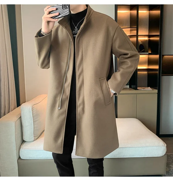 Fashion Korean Men's Jackets and Outerwear 2025 Autumn Winter Men Long Coat Windbreaker Casual Loose Solid Color Trench Men - Image 15
