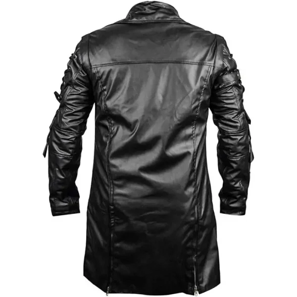Fashion Moto Biker Outwear Men's Punk Style Motorcycle Jackets Men's Long Leather Jacket Gothic Vintage PU Leather Trench Coats - Image 5