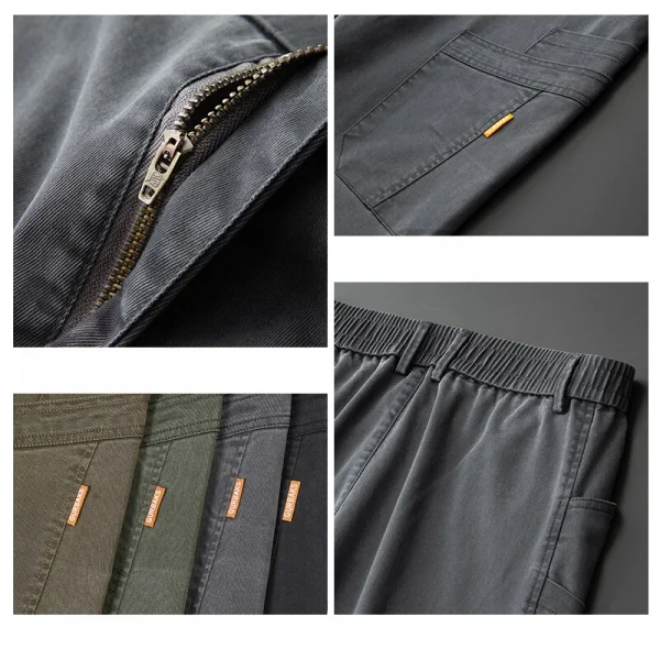 New Arrivals for Spring and Fall: Solid Color Stretchable Waist Loose Casual Men's Straight Leg Pants - Image 5