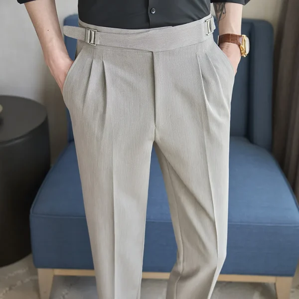Men's Traditional Formal Dress Pants in Black, Slim Fit, Premium Fabric, Ideal for Special Occasions & Business - Image 4