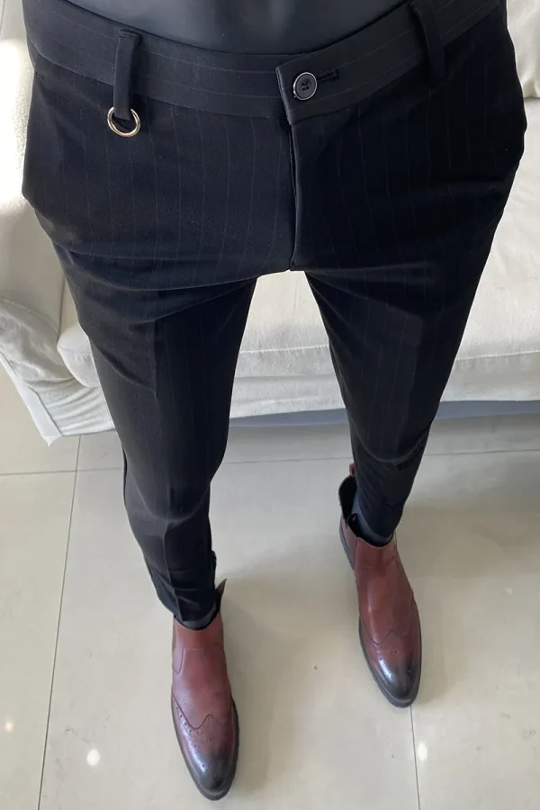 Stretch Slim Formal Trousers Men's Fashion Casual Business Office Dress Pants Men's Striped Suit Trousers 2025 Spring New - Image 6