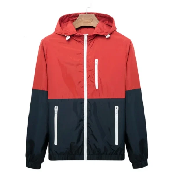 Men's Windbreaker Casual Spring Autumn Lightweight Jacket 2025 New Arrival Hooded Zipper-up Jackets in Contrasting Colors: Affordable Outwear - Image 2