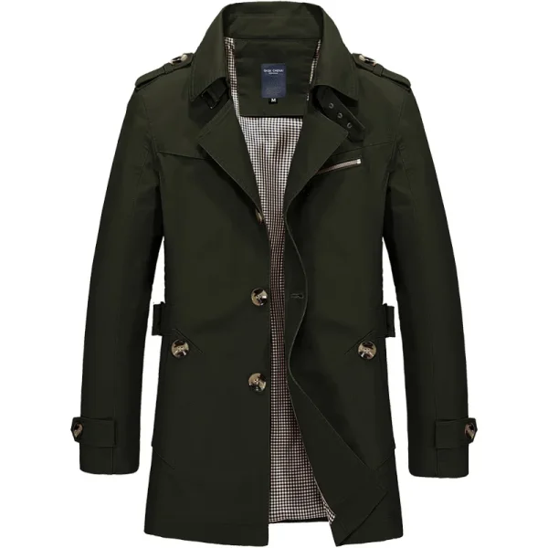 Men's Cotton Trench Coats, Business Windbreaker Long Jackets, Casual 2025 Spring/Autumn Fashion Streetwear Blazers - Image 6