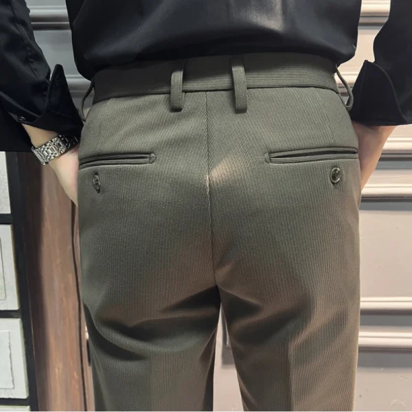 Men's Business Casual Formal Work Pants, New Commuting Slim-fit Trousers Made of Thick and Warm Wool. - Image 2