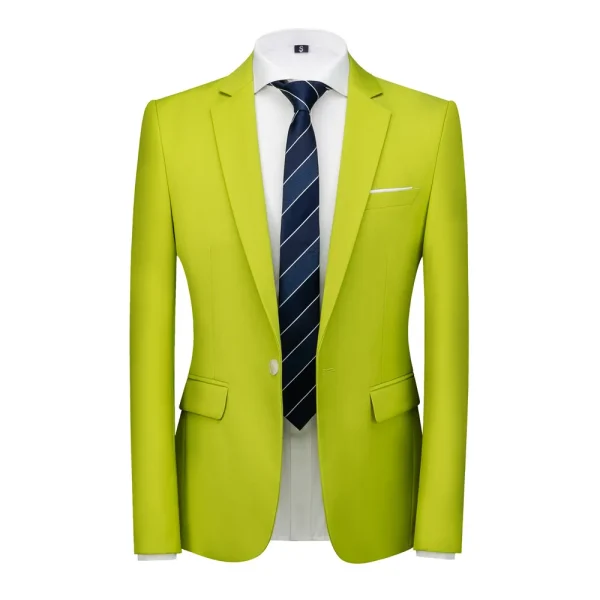 Men's Candy Colors Slim Blazer Jacket for Business, Social Club, Office, Casual, and Tuxedo Wear - Image 4