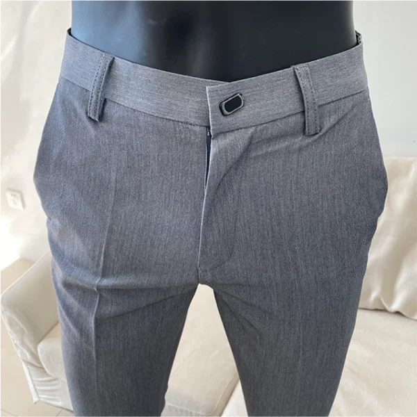 2025 Summer Fashion Slim Fit Solid Color Formal Business Social Office Length Men's Casual Suit Pants Men's Clothes - Image 5