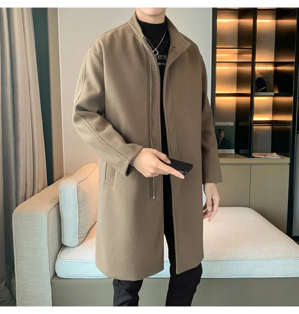 Fashion Korean Men's Jackets and Outerwear 2025 Autumn Winter Men Long Coat Windbreaker Casual Loose Solid Color Trench Men - Image 14
