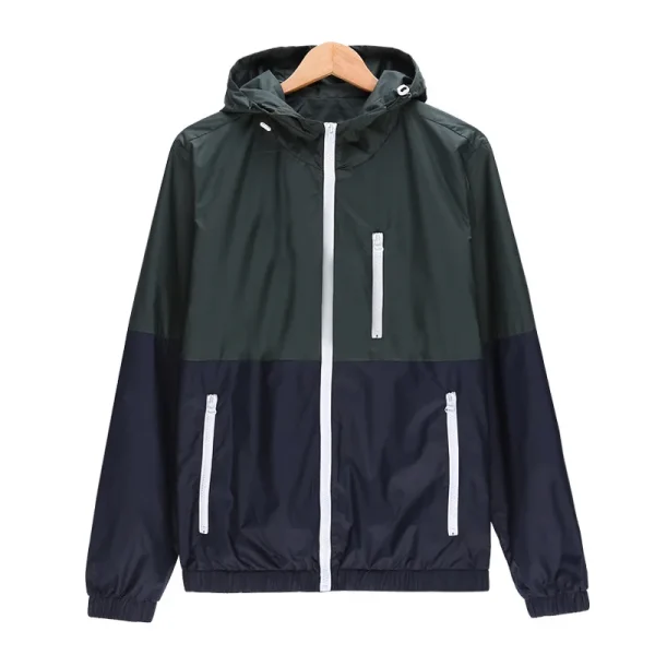 Men's Windbreaker Casual Spring Autumn Lightweight Jacket 2025 New Arrival Hooded Zipper-up Jackets in Contrasting Colors: Affordable Outwear - Image 3