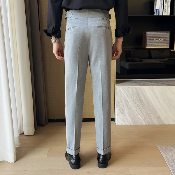 High Waist Formal Trousers for Business, Office, and Professional Events: Slim-Fit Dress Pants with Belt, Made of Premium Comfort Fabric - Image 4