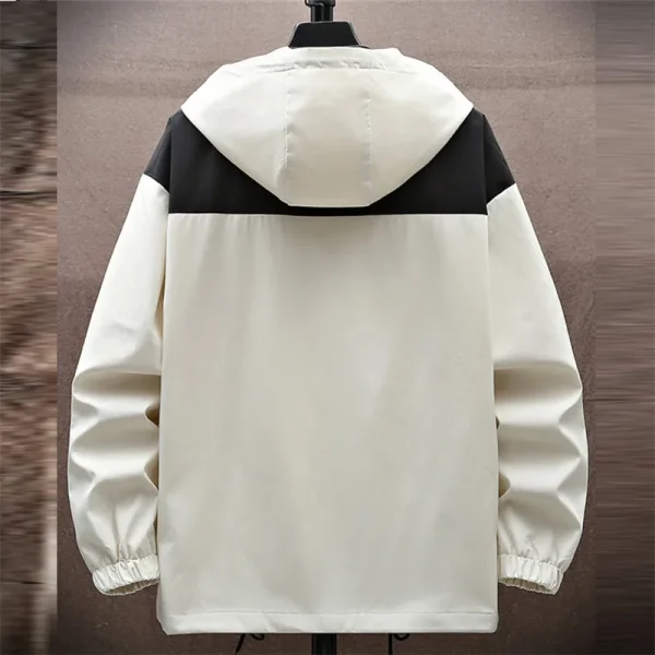 Men's Fashion Patchwork Casual Outerwear Coats Male Waterproof Jackets Dopshipping Plus Size 2025 Spring Hooded Windbreak Jackets - Image 2