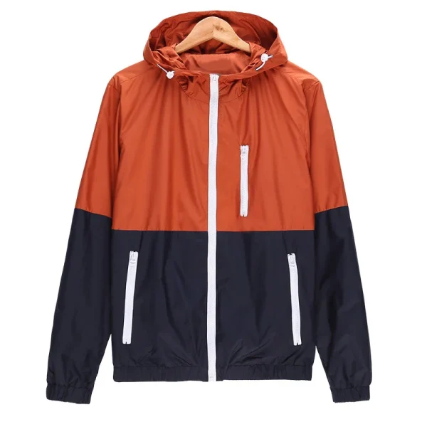 Men's Windbreaker Casual Spring Autumn Lightweight Jacket 2025 New Arrival Hooded Zipper-up Jackets in Contrasting Colors: Affordable Outwear - Image 4