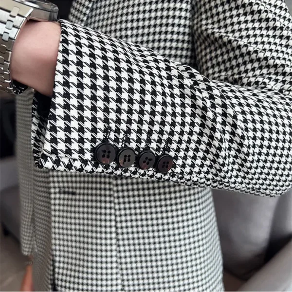 Korean Luxury Slim Fit Formal Social Suit Jacket for Men's Plaid Spring 2025 Formal Social Party Wedding Prom Tuxedo - Image 6