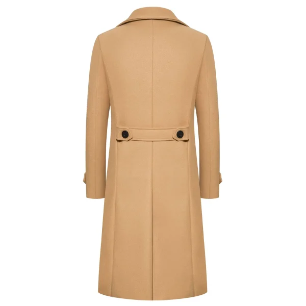 Fall Turn Down Collar Slim Fit Windbreaker Men's Outwear Spring Long Woolen Coats Fashion Double Breasted Trench Coats - Image 6